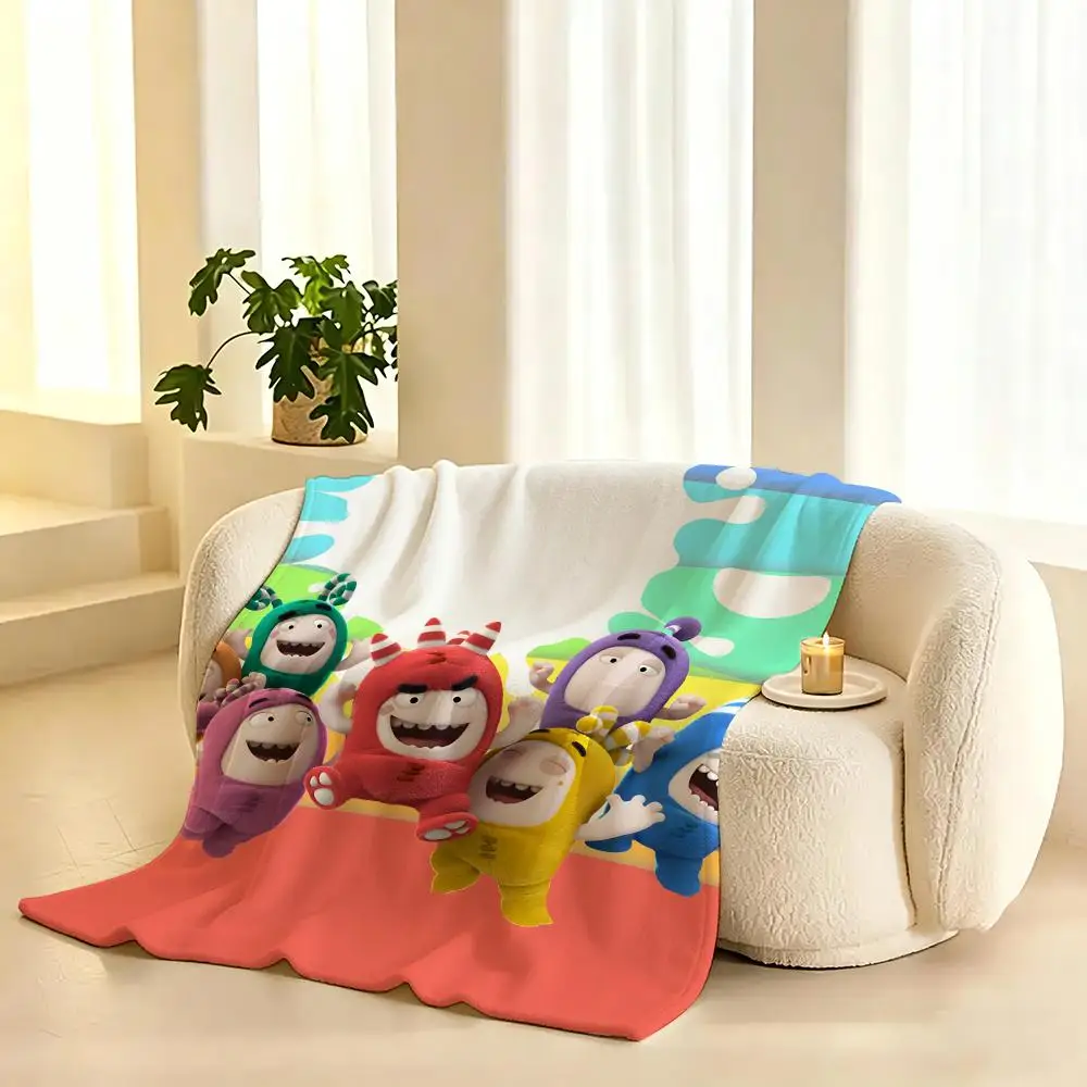 Oddbods Cartoon Throw 240g flannel blanket, suitable for sofas, beds, offices,  exquisite gift blankets