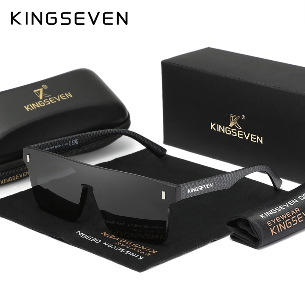 Kingseven design polarizado óculos de sol para mulher grande quadro óculos masculino proteção uv 400 óculos de sol