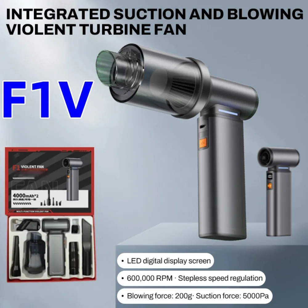 

Powerful Air Blower with Vacuum kit 600000RPM Turbo Jet Fan LED Display Electric Blower Multifunctional Blowing Dust Dryer