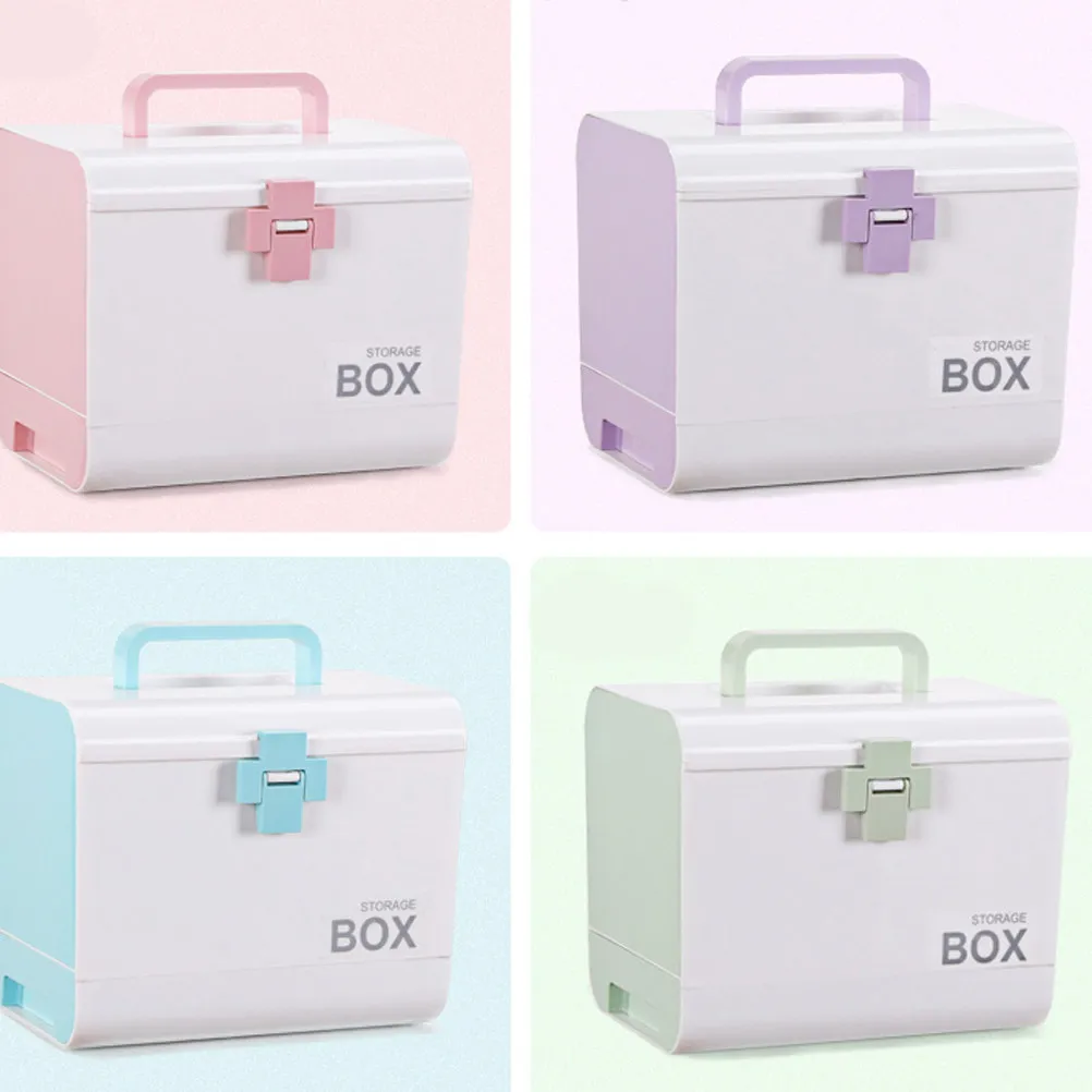 1Pcs Medication Storage Box Premium Plastic Portable Pill Organizer Family Medicine Container for Outdoor Home Travel Use