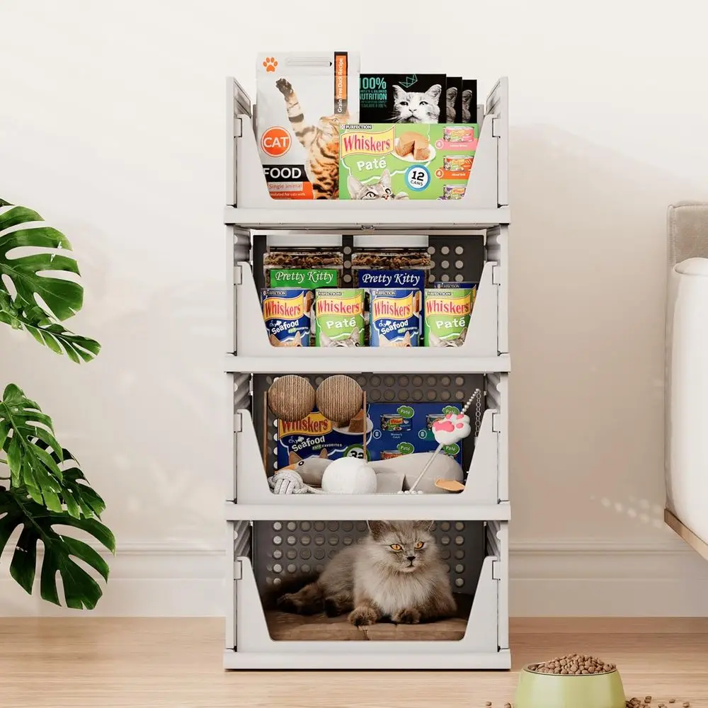 منظم خزانة بلاستيكي مكون من 6 أقسام قابل للتكديس، سلة درج للملابس، صناديق تخزين لخزانة الملابس، غرفة النوم، الحمام، المكتب