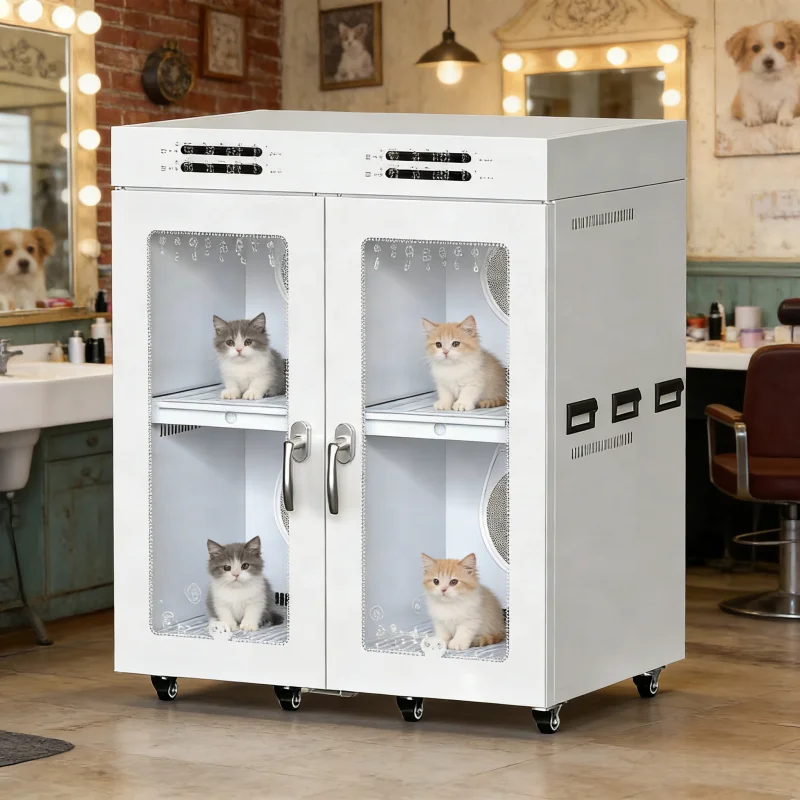 550L Large Commercial Pet Dryer Box, 4-Zone Double Door Dog Grooming Dryer Cabinet Temperature Control for  Pet Salon