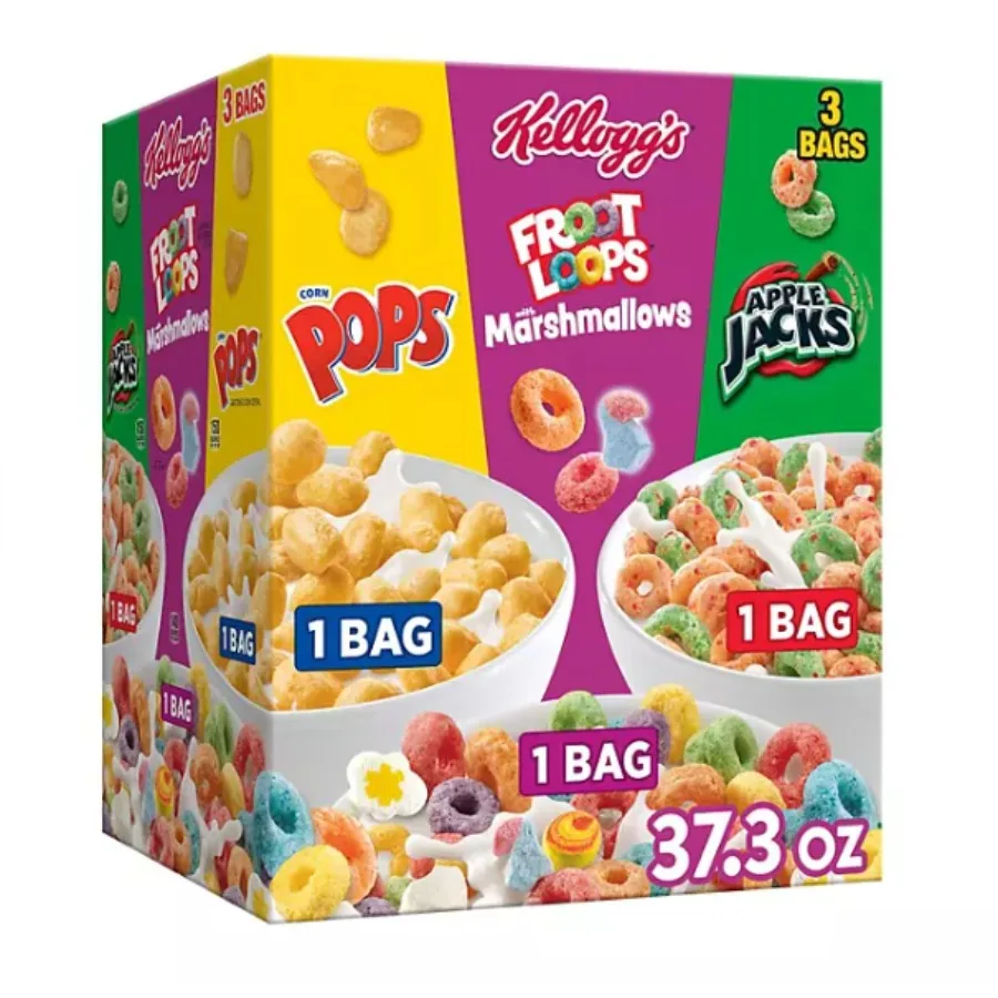 

Пакет Kellogg's Cereal Variety Pack, 37,3 унции. 3-уп.