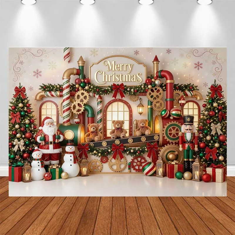LS Christmas Candy Store Backdrops Kids Baby Photography Child Adult Photocall Xmas Winter Forest Photocall Backgrounds view 2
