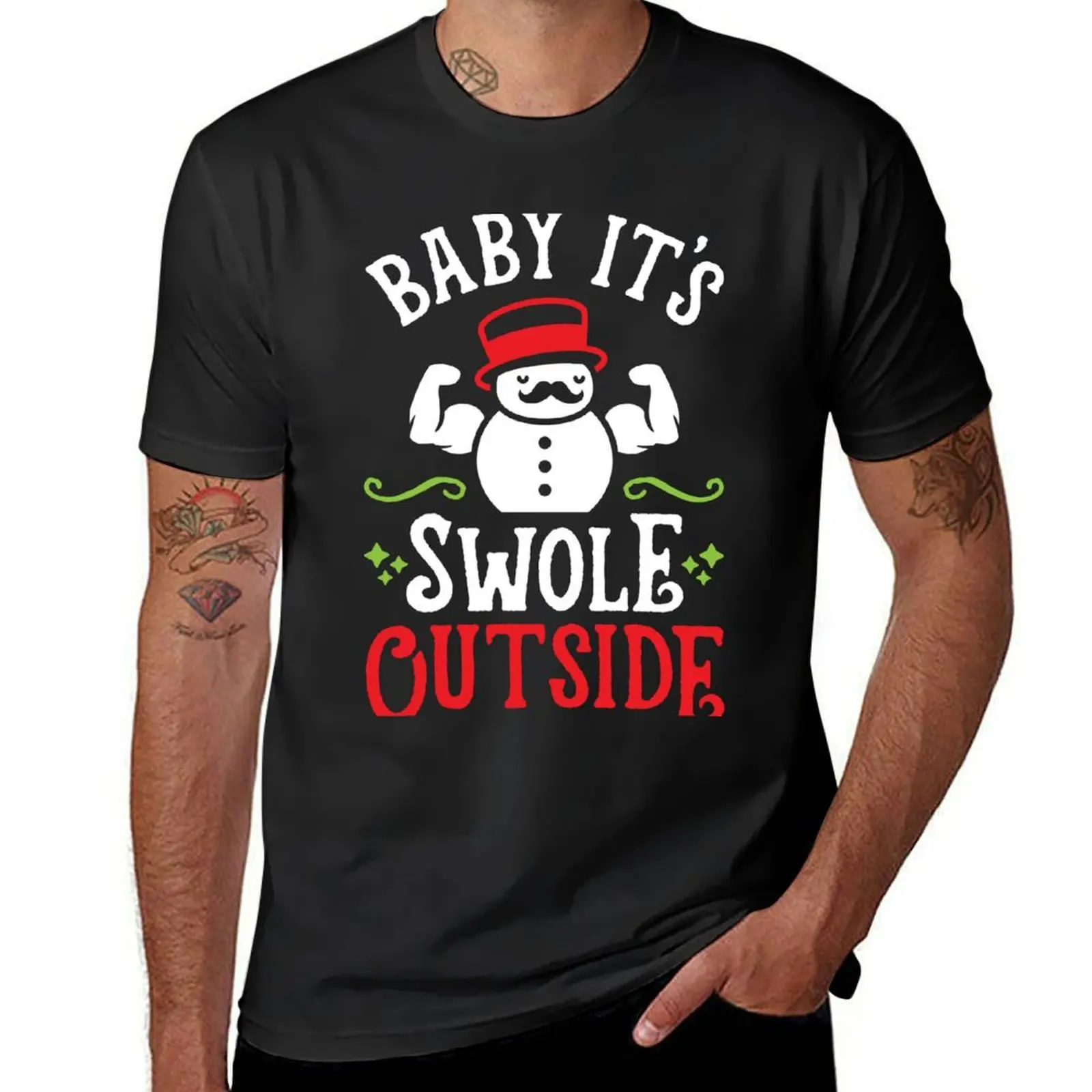 Baby It's Swole Outside (Funny Christmas Gym Fitness) T-Shirt animal prinfor boys plus size tops sweat shirts, men