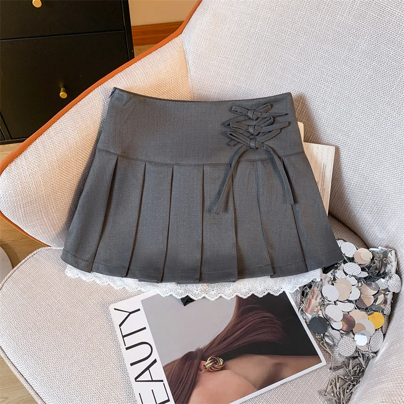 

Women Balletcore Lace Mini Pleated Skirt Mori Girl Coquette 2000s Aesthetic A-line Skirt Kpop Kawaii Club Faldas K495 Summer New