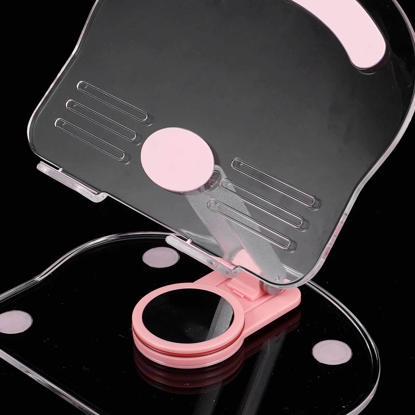 حامل كمبيوتر لوحي قابل للطي من الأكريليك يدور 360 درجة وحامل مكتب قابل للتعديل لرسم تسجيل الفيديو ومكتب العمل المحمول