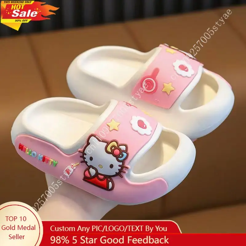 

Kuromi Slippers Summer Girls Cartoon Bathroom Bath Non Slip Slipper Outdoor Wear for Kid MOM
