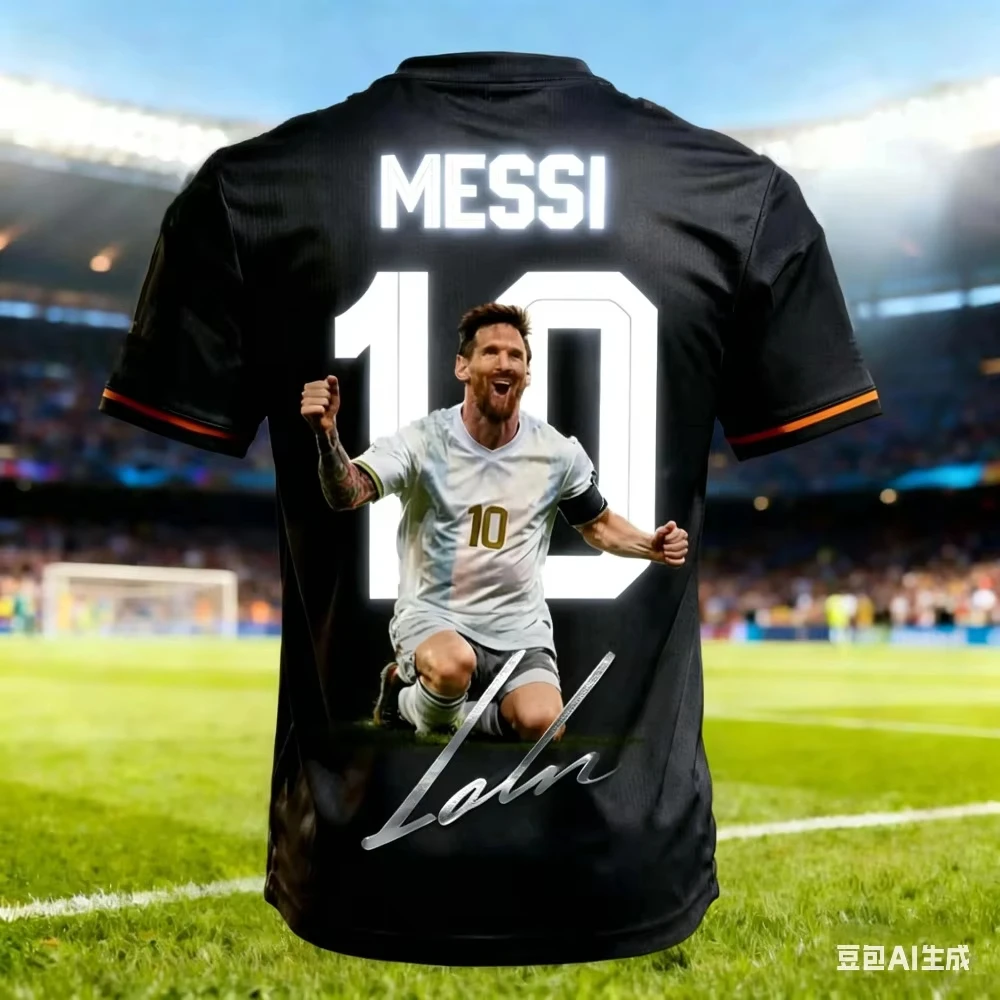 2026 New Messi Fan Summer 3D Print Pattern Football Shirt T-shirt Quick-Dry Breathable Training Family Clothing