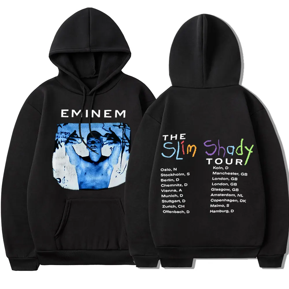 

Eminem Slim Shady Tour Double Sided Print Hoodies Hip Hop Rap Punk Rock Style Sweatshirt Oversized Pullover Streetwear Unisex