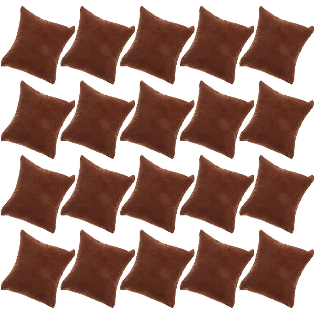 20 Pcs Favor Watch Display Box Bed Pillows Holder Small Decor Light Brown Watches