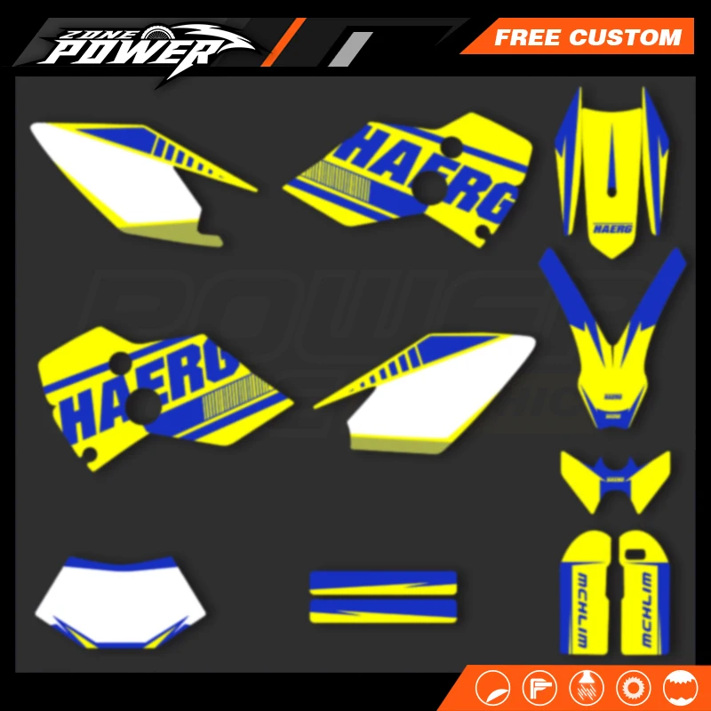 

Клейкая наклейка с графикой Powerzone для мотокросса, наклейка, дизайн для Husaberg FE 2001, 2002, 2003, 2004, 2005, номер, имя на заказ