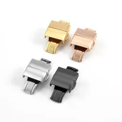 Nylon Leather Rubber Watch Strap Universal Butterfly Clasp Double Press Matte Matte Black Golden Rose Silver Accessories