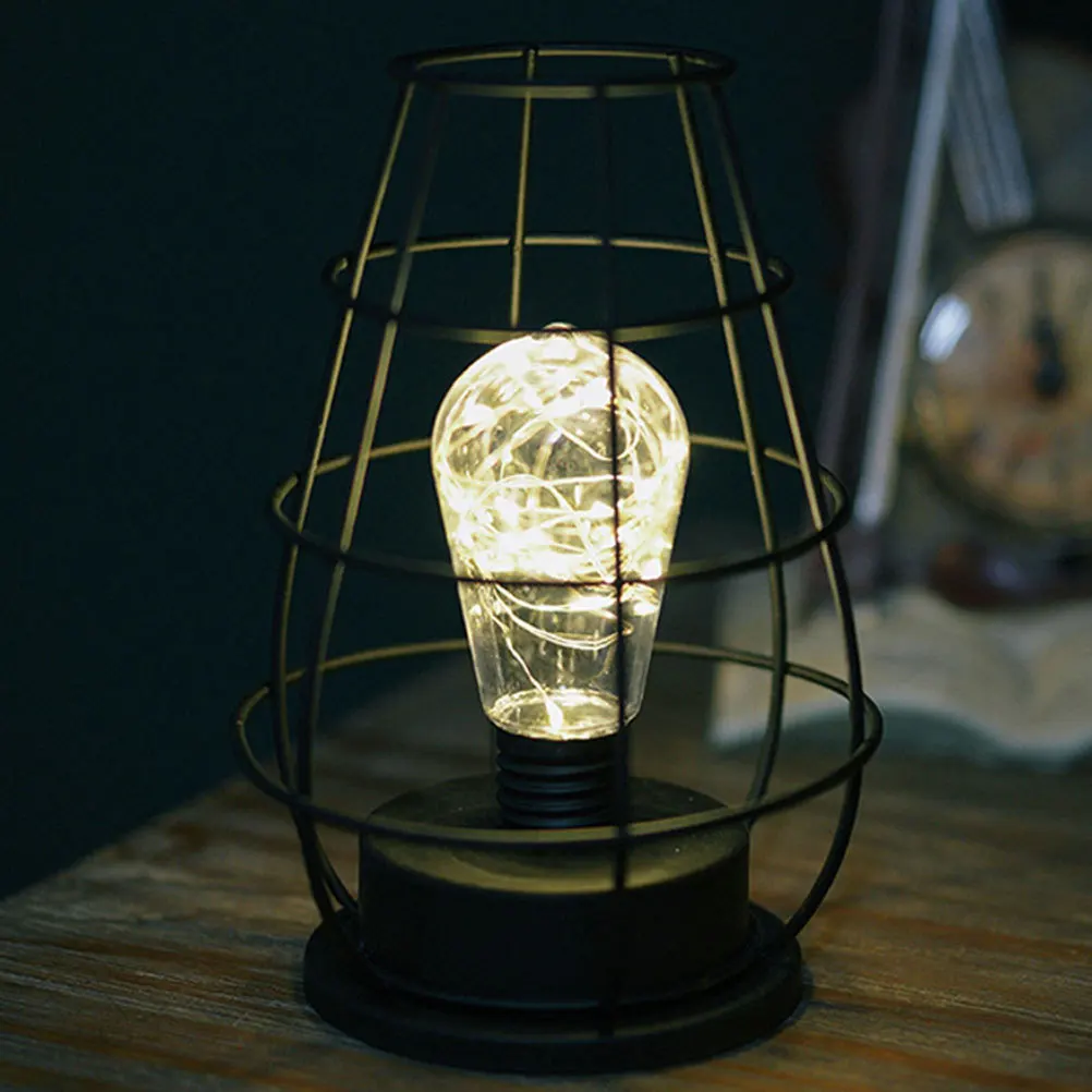 Lampka nocna w kształcie vintage'owej butelki żelaznej, mała lampka nocna LED, zasilana bateryjnie, dekoracyjna lampka stołowa do użytku wewnątrz i na zewnątrz.