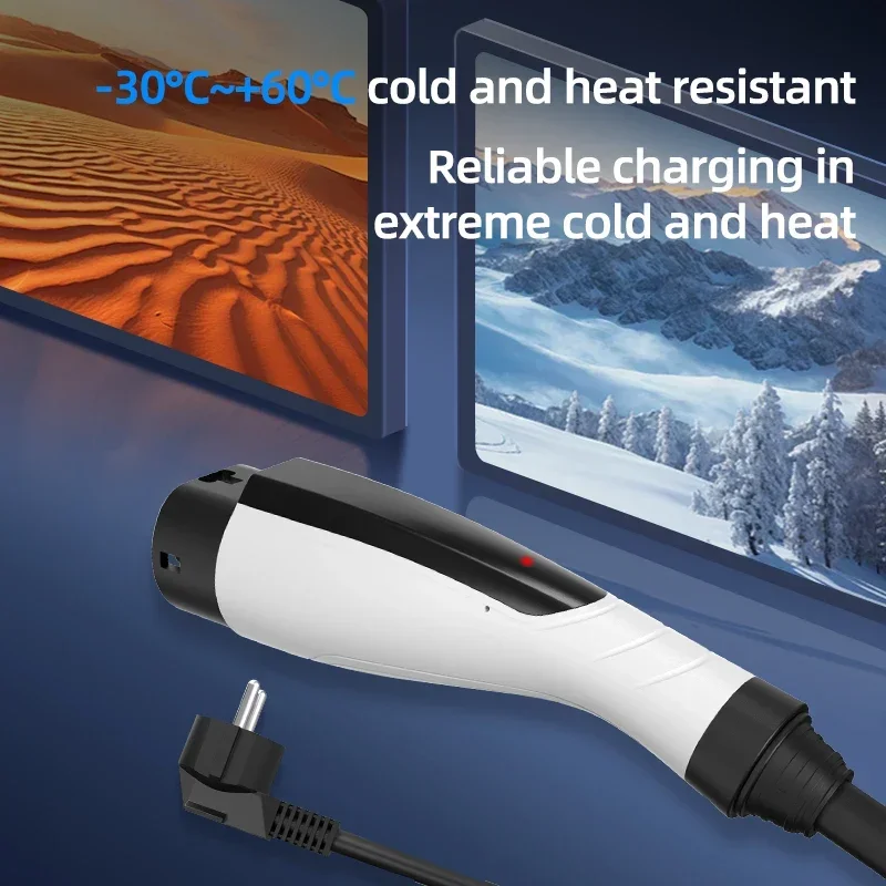 NEW ROMADA 3.5KW 16A Portable EV Charger with 3M-10M Cable IEC62196 TYPE2 EVSE EU Plug Safe Charging for Electric Vehicles