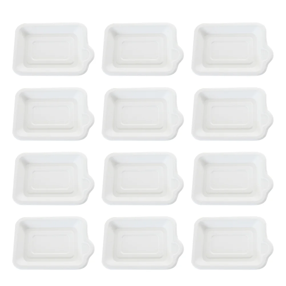 50 Pcs Disposable Paper Tray Lightweight Tableware Bbq Plates Compact Small Sugarcane Pulp for