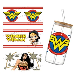 DC Wonder Woman UV DTF Cup Wrap for 16Oz Libbey Diana Prince Glass Can DIY Transfer Sticker