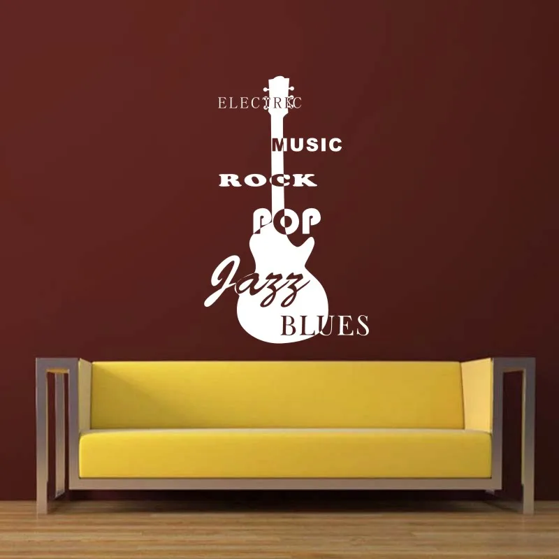 Music Zone Guitar Wall Sticker Headset Rock Decor Kids Room Home Decoration Posters Vinyl Music Car Decal