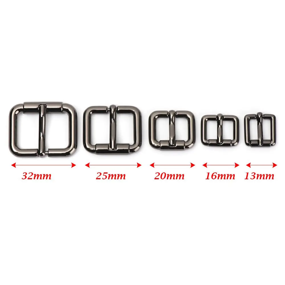 1/2/5pcs DIY Leather Craft Snap Rectangle Ring Metal Buckle Shoe Strap Button Belt Web Parts Adjustable Pin Buckle