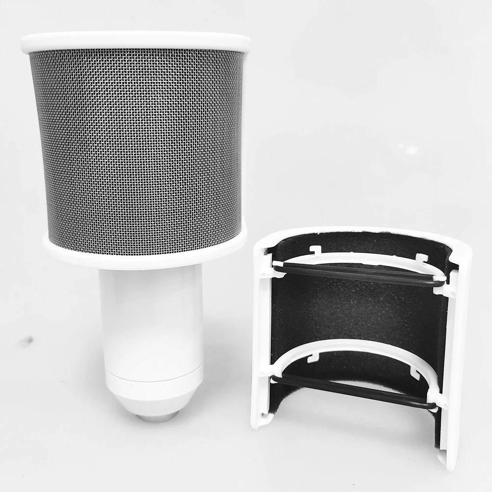 

U Shaped Mic Windscreen Cover Pop Filter Noise Reduction Holder for Microphones White Sponge Easy Installation