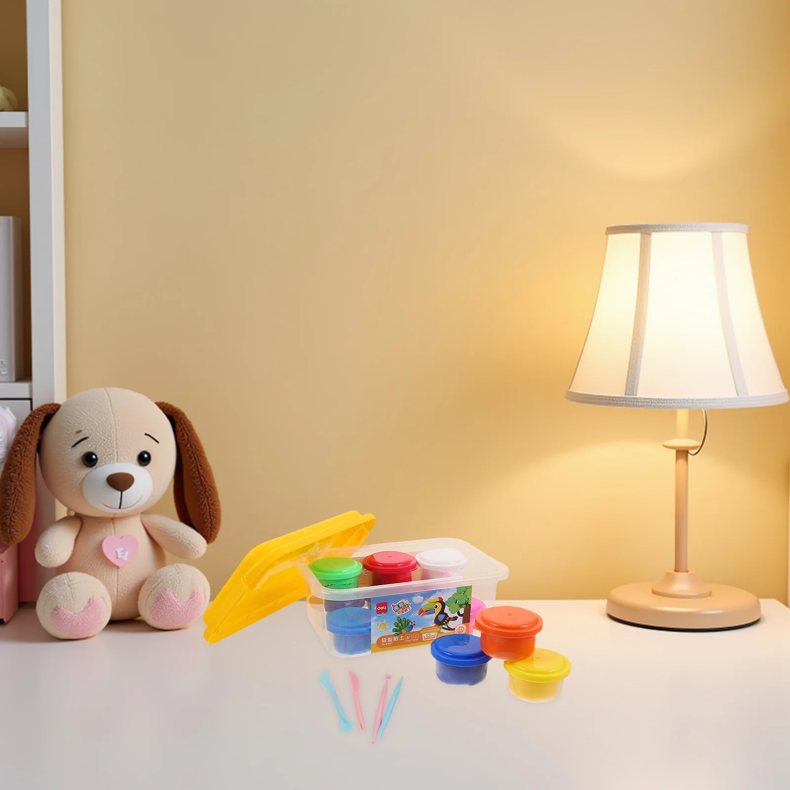 1 مجموعة الأطفال DIY النمذجة الطين كيت 12 ألوان نابضة بالحياة الطين الجاف غير لزجة للأطفال الحرف أدوات المشاريع المدرسية