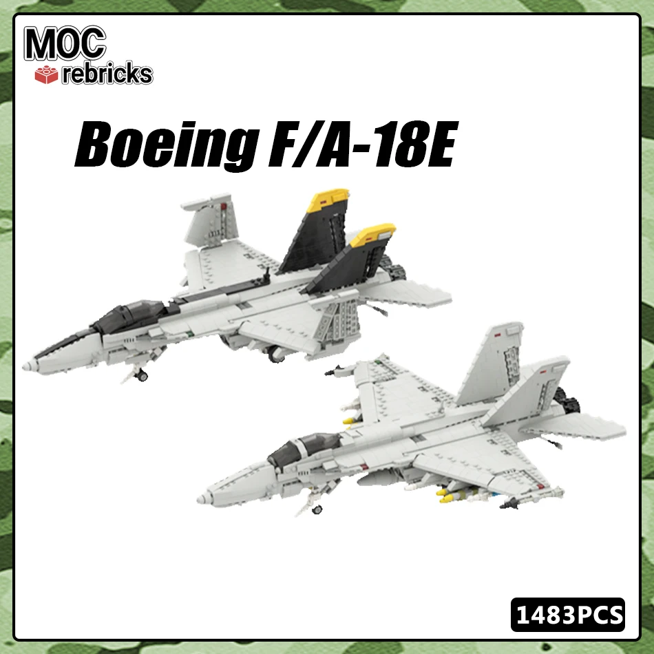 WW2 Military Fighter Series Boeing F/A-18F Aircraft MOC Building Block Toys Model Brick DIY Assembling Sets Children's Xmas Gift