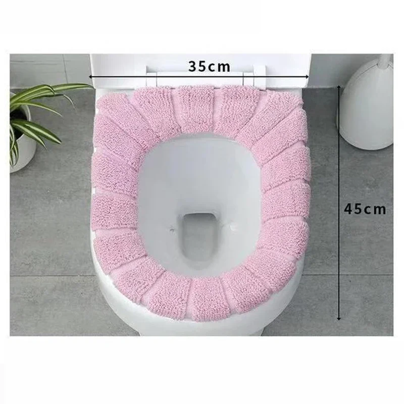 Solid color Universal Warm Soft Washable Toilet Cover Mat Set for Home Decoration Mat Seat Case Toilet Lid Cover Accessories