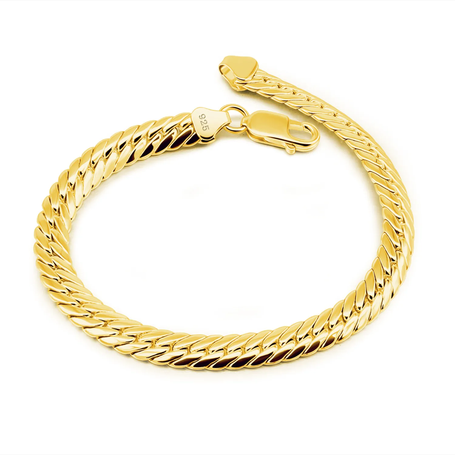 Feng Shui Lucky Gold Silver Plated 6mm Cuban Curb Chain Bracelet For Men Classic High End Minimalist Jewelry Fortune Blessing