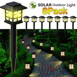 New Upgrade Solar Pathway Lights Outdoor Waterproof Walkway LED Garden Decor Street Lamp for Landscape Yard Patio 2/4/6/8Pcs