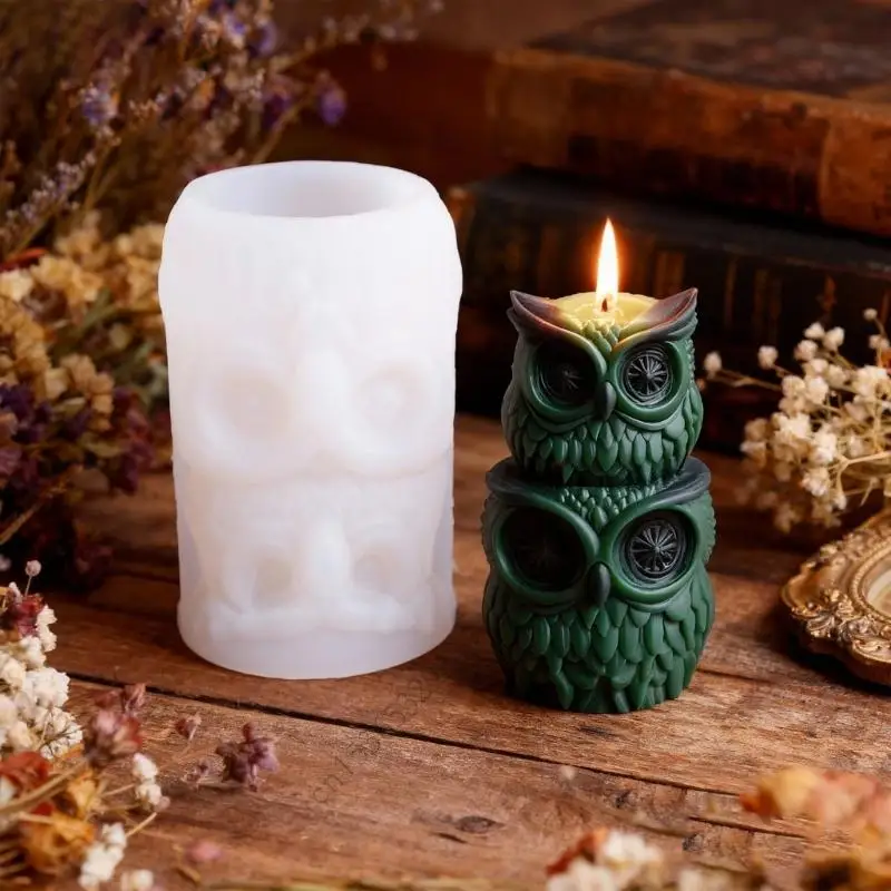 K43D سيليكون قوالب صنع الشموع، طبقة البومة الايبوكسي الراتنج قالب الصب الروائح شمعة الصابون صنع المنزل الفن الحرفية الديكورات