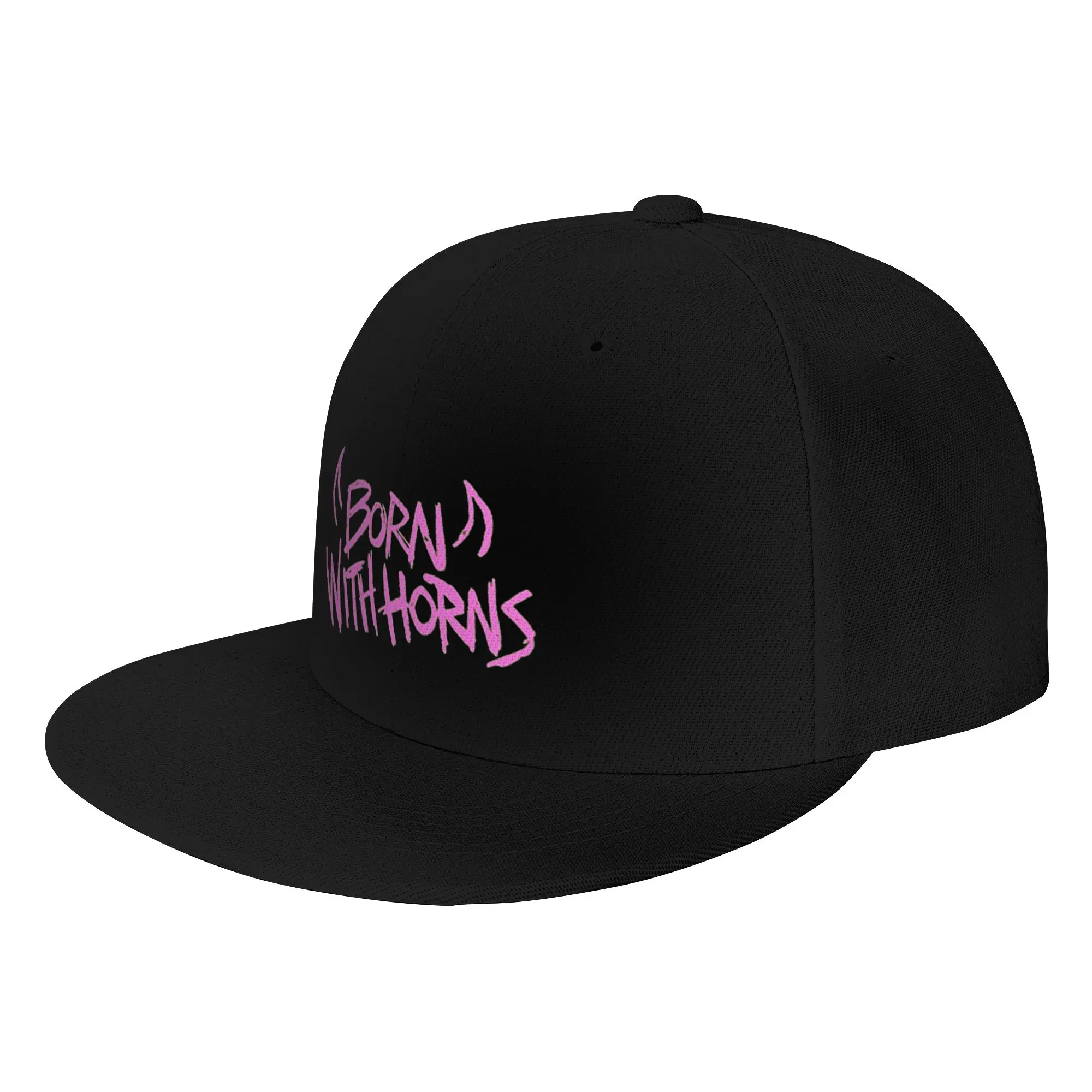 Fashion Born with Horns Flat Brim Sun Hat  American Retro Visor Cap