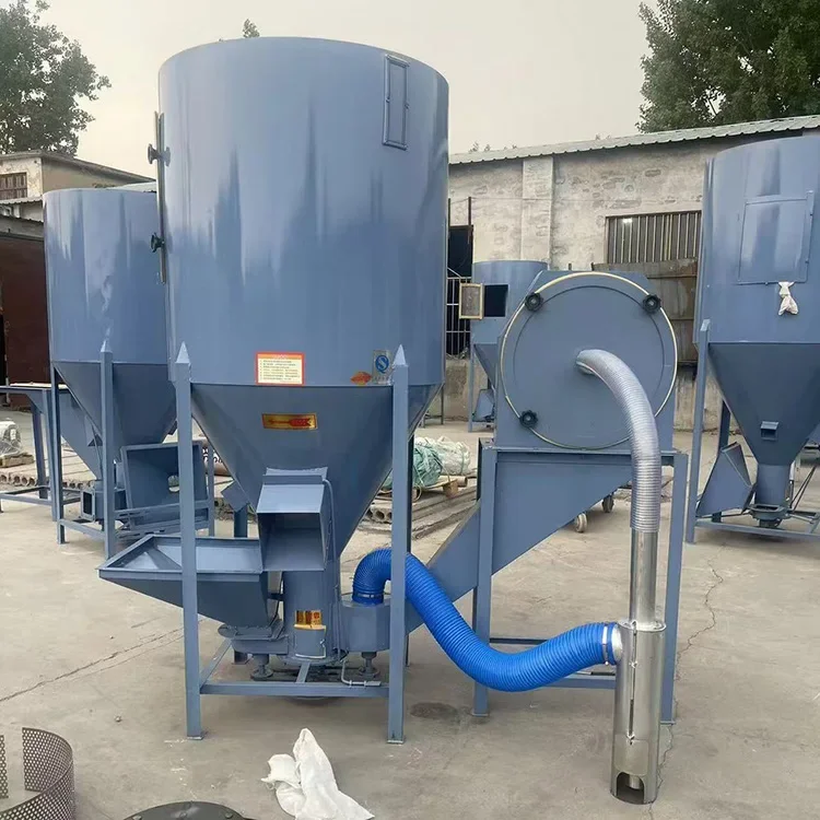 300kg/h Vertical Small Animal Feed Mixer Cattle Feed Mixer Crushing Machine And Feed Making Animal Food Mixer For Livestock