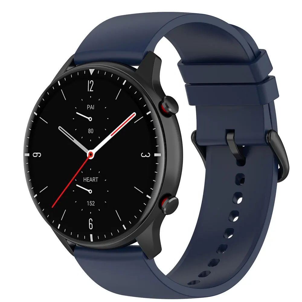 22mm Silicone Watchband For Huami Amazfit GTR 4/3 Pro/2 47mm Pace Stratos 3 2 2S Strap Smart Watch Band For Amazfit Bip 5