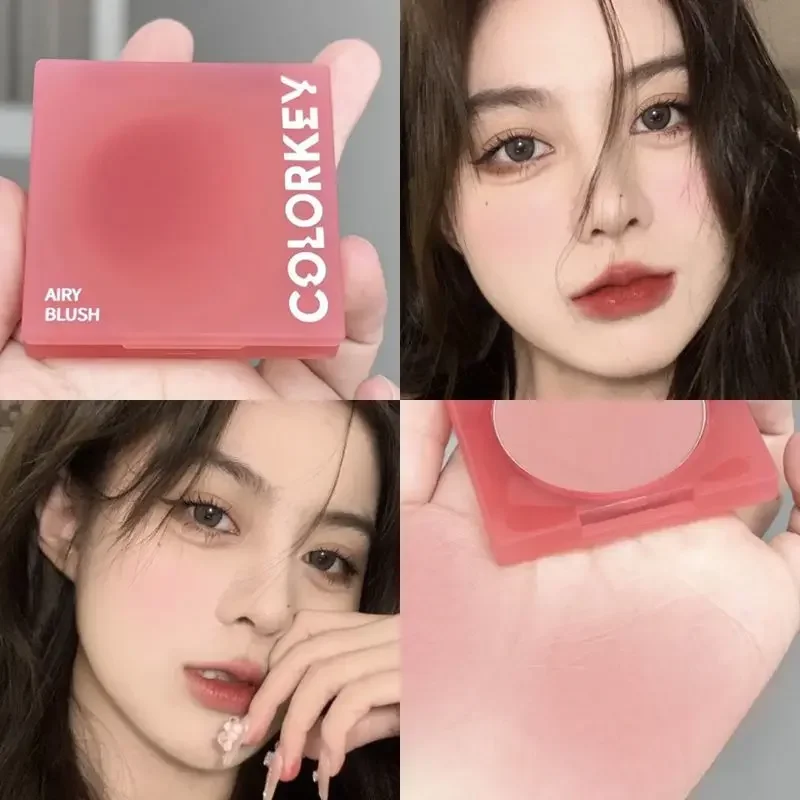 Colorkey Blush New Nude Color Waterproof Easy To Color Matte Blush Face Brightening and Contouring Glossier Blush Palette