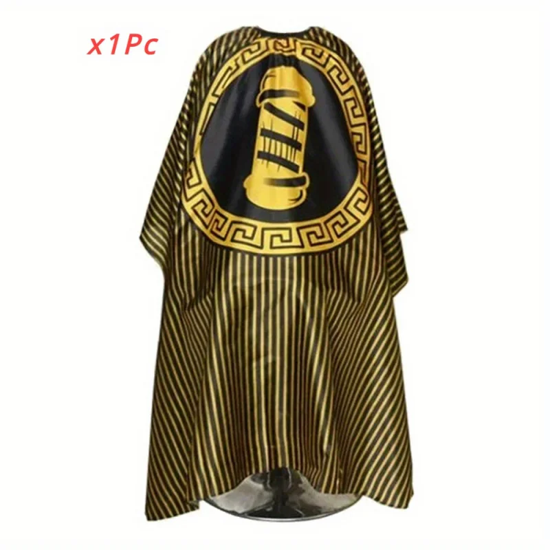 1 capa superior de peluquero, vestido de barbero con corte abierto, vestido largo de estilo antiestático y a prueba de salpicaduras, cuello de cierre ajustable + polvo para el cuello