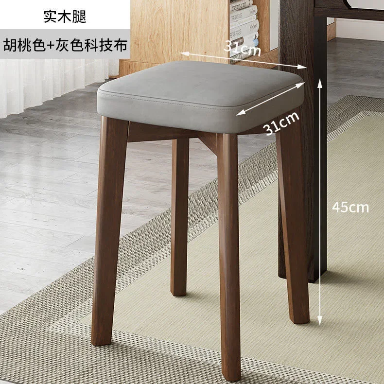 Cadeira de jantar de madeira maciça macia, moderna, simples, sala de estar, pode ser empilhada