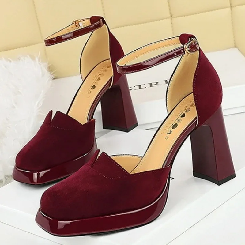 BIGTREE الخريف موضة جولة تو كتلة مكتنزة الكعوب المرأة مضخات صنادل أرضية أحذية Zapatos De Mujer