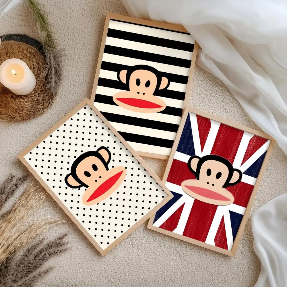 P-Paul Frank Fashion Poster Stickers Self-Adhesive Painting Mural Decor Wall Decals for Bedroom Living Room Home HD Gift