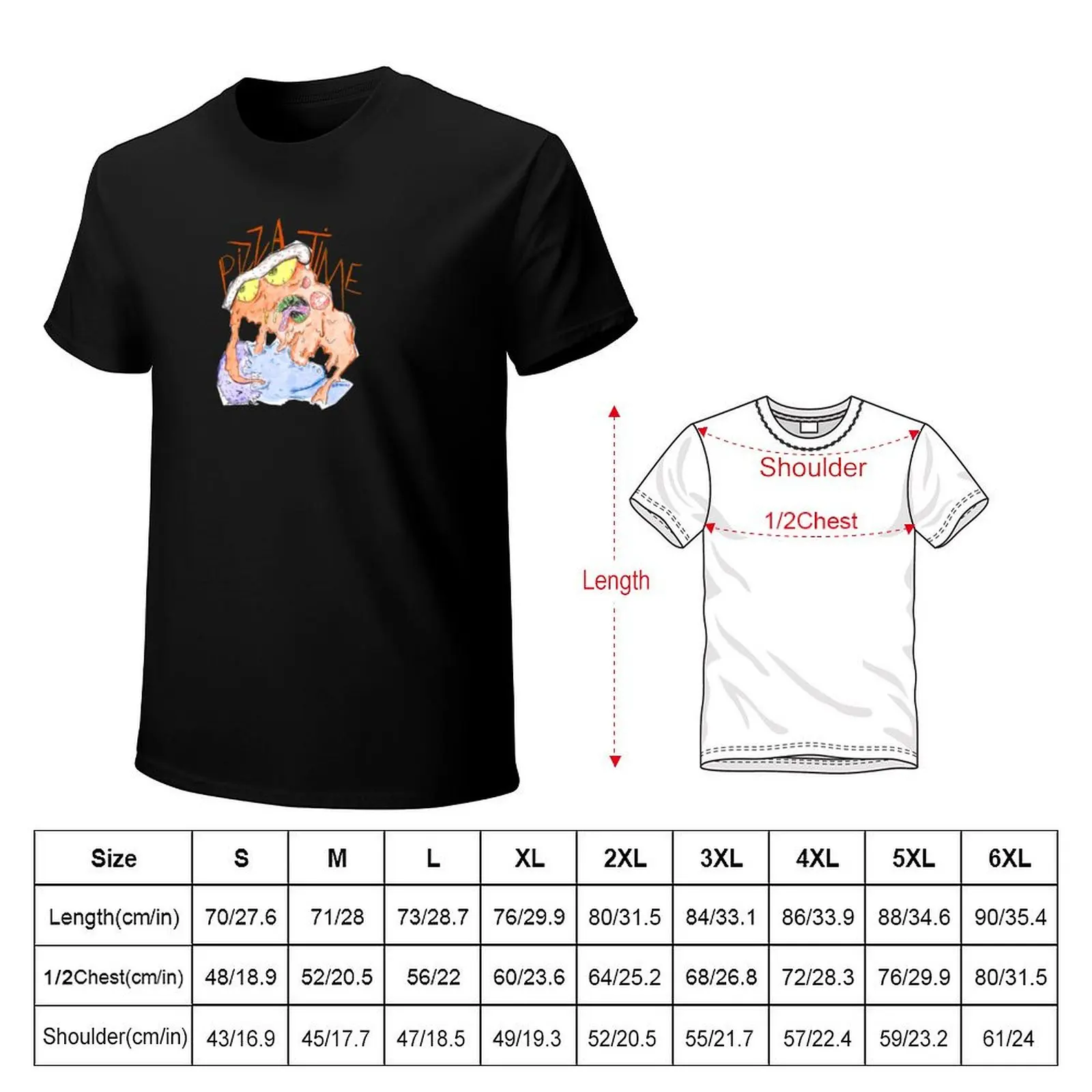 Pizza Time T-Shirt Non-Shrink Basic Cotton T-Shirt