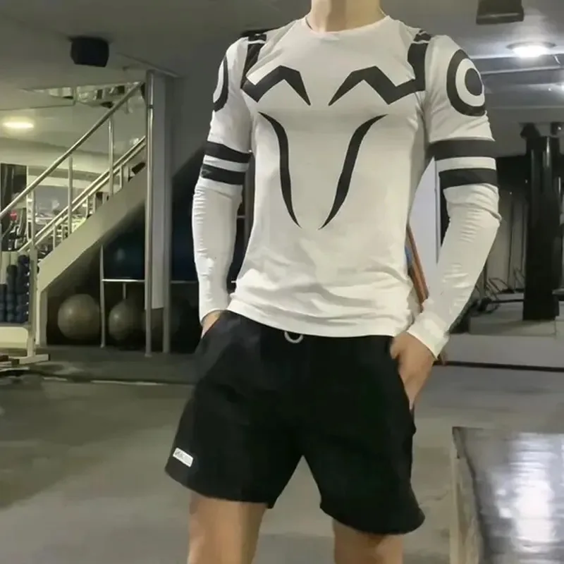 

Men's Compression Shirt Anime Jujutsu Kaisen 3D Print Sport Quick Dry Tight Gym TShirts Fitness Workout Summer Male Tops Tee
