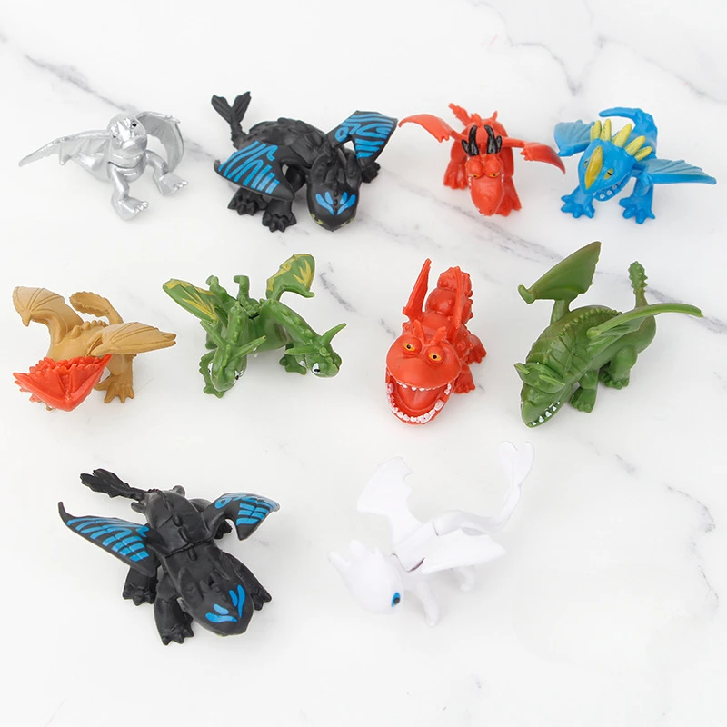 4CM Train Dragon Expert Dinosaur Statue Action Figurine Desk Collectible Anime Model Toys Figures Gift 10PCS/SET