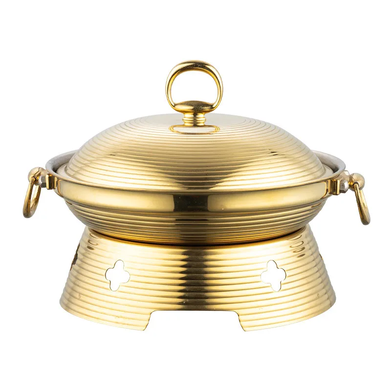 Commercial 304 stainless steel small hot pot modern dry pot solid alcohol furnace