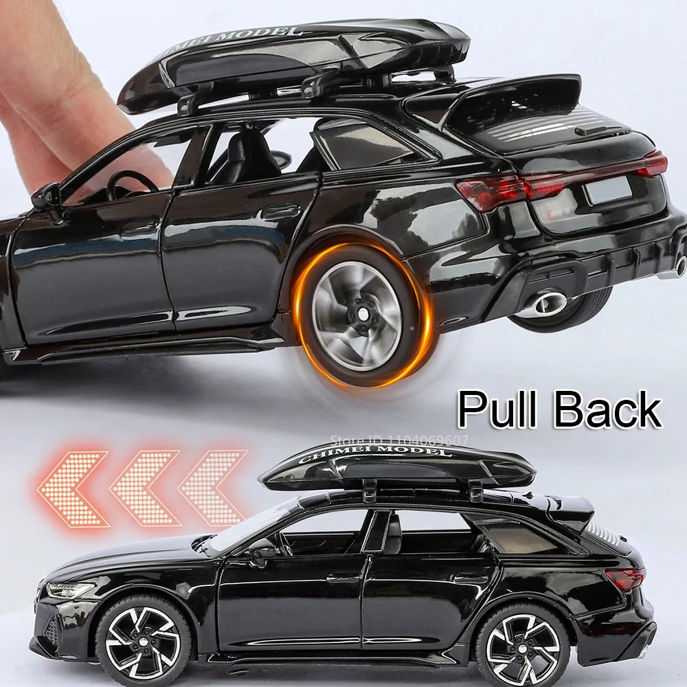 نماذج لعبة سيارة 1:32 RS6 RS7 مصنوعة من خليط معدني للمركبات المصغرة وأبواب ضوء الصوت مفتوحة ألعاب تزيين قابلة للسحب لهدايا الأطفال