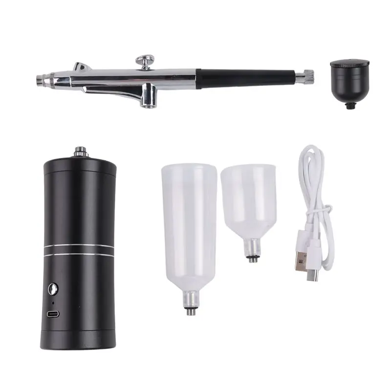 AA94-New Airbrush KIT Cordless Rechargeable Compressor Airbrush Set, Automatically Handles Model Painting, Nails, Makeup