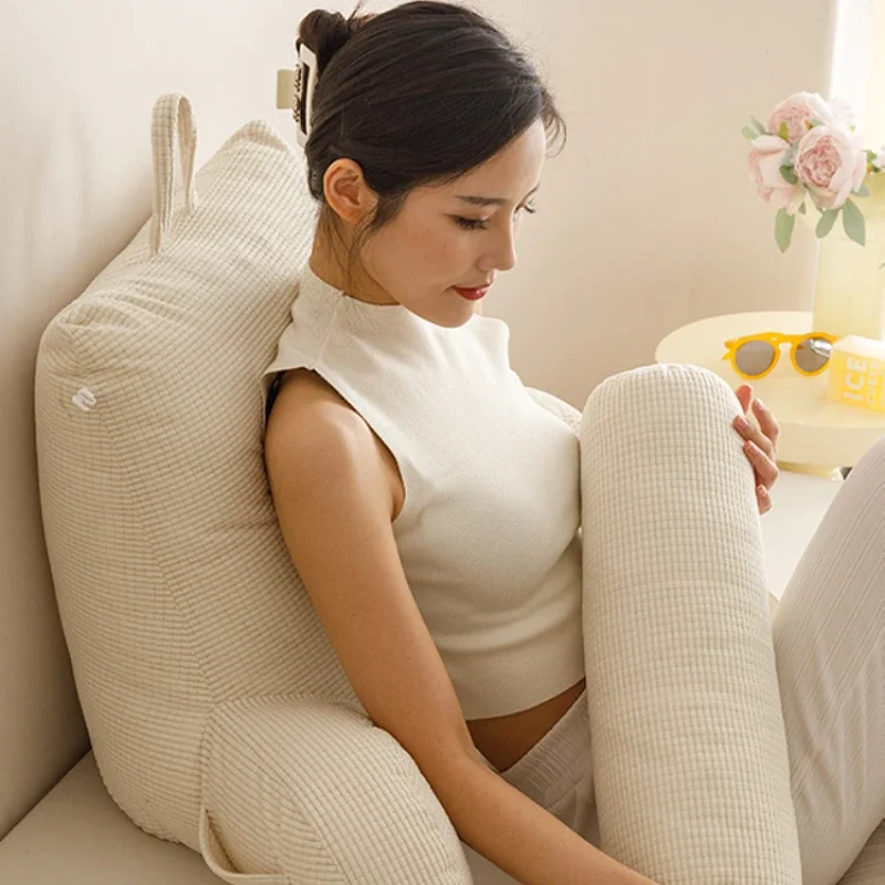 Corn velvet high-end pillow bedside backrest cushion detachable sofa waist cushion soft bag floating window bed backrest pillow