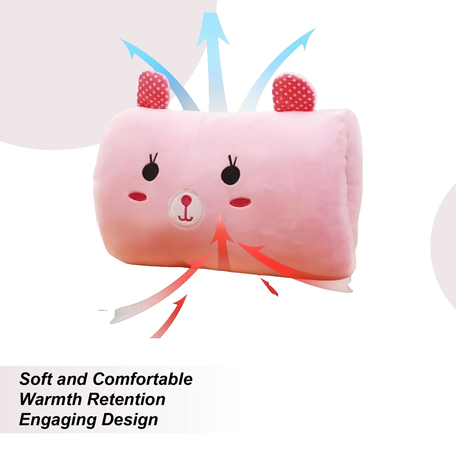 Hand Pillow Plush Bunny Shape Hand Warmer Muff Throw Pillow for Kids Classroom Travel Napping Winter School Home Cold Weather