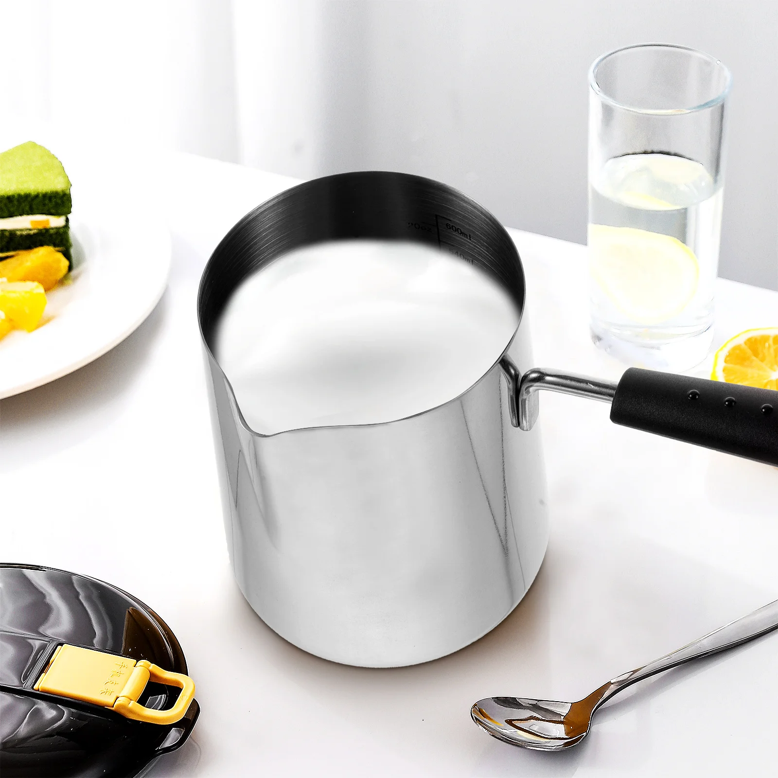 

Hot Oil Pan Small Sauce Pans Stainless Steel Soup Pot Pour Spout Stove Top Kitchen Milk Caramel Wax Reusable Skillet