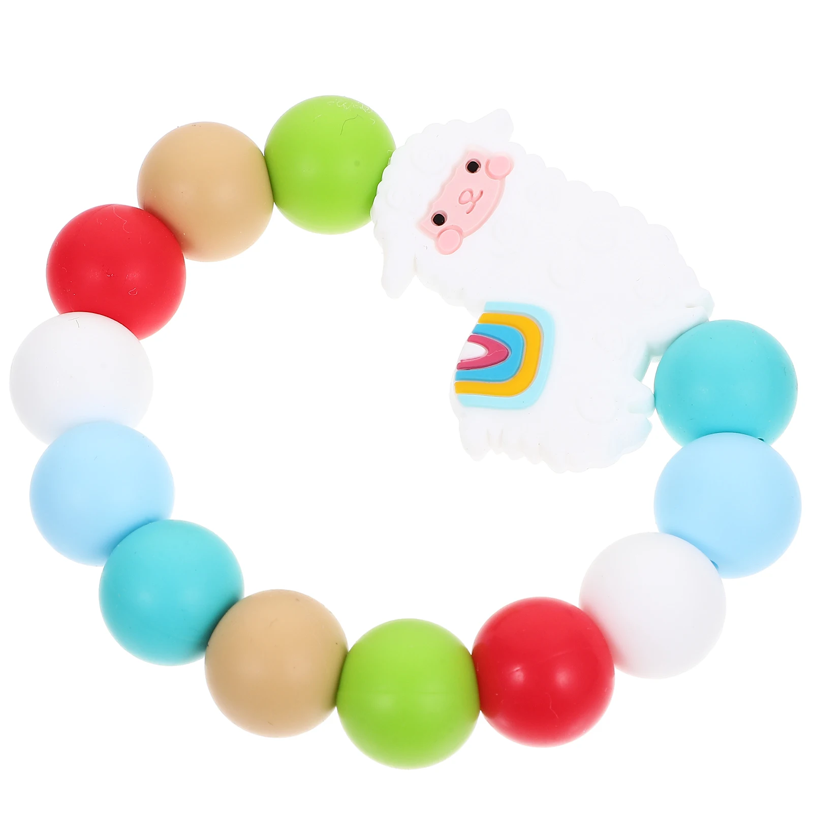 Silicone Baby Teething Bracelet Alpaca Charm Fine Texture Soothes Gums Comfortable Hand Feel Safe Teether for Toddler Infant