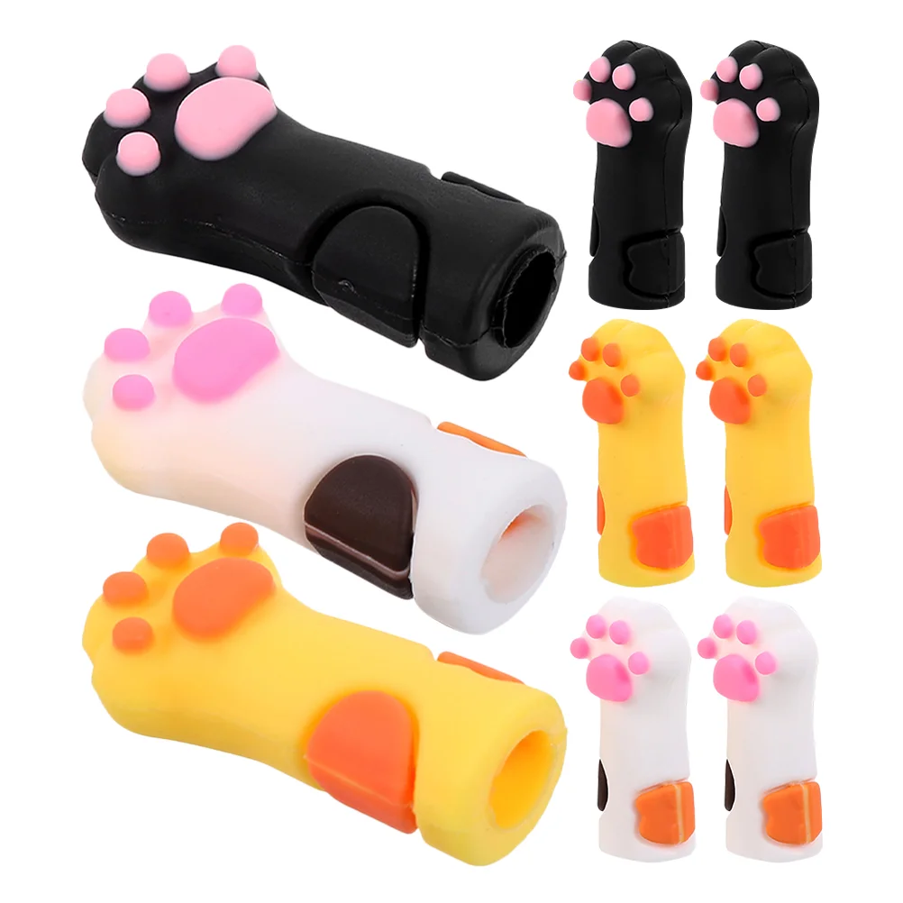 9 Pcs Cat Paw Pen Cap Pencil Protective Toppers Tip Silicone Protector Pencils Case Caps Cover Silica Gel Pupils