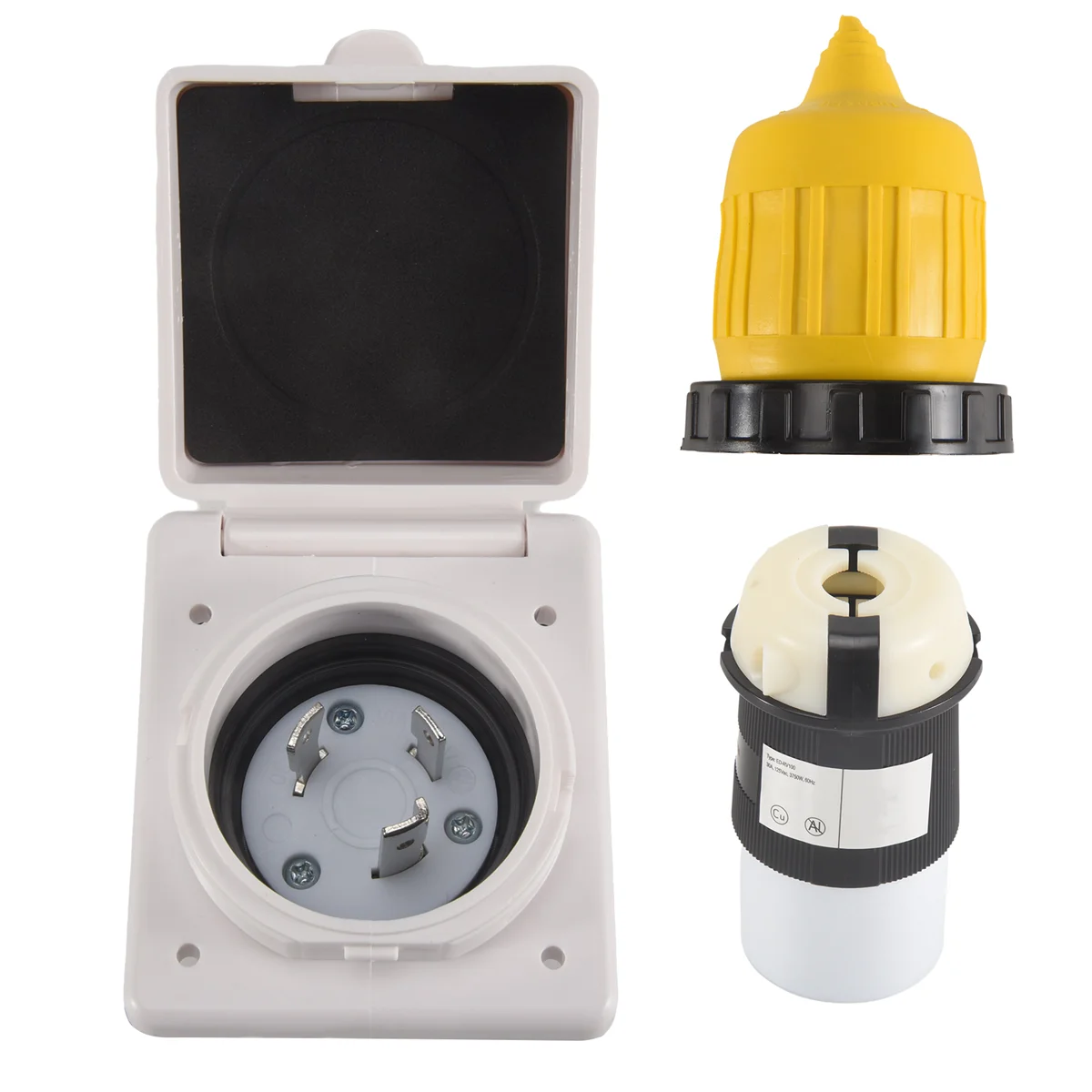 Y06A 30AMP RV Power Inlet Outlet Power Kit с защитой шнура загрузки 125V NEMA L5-30P L5-30R Разъем «папа-мама»